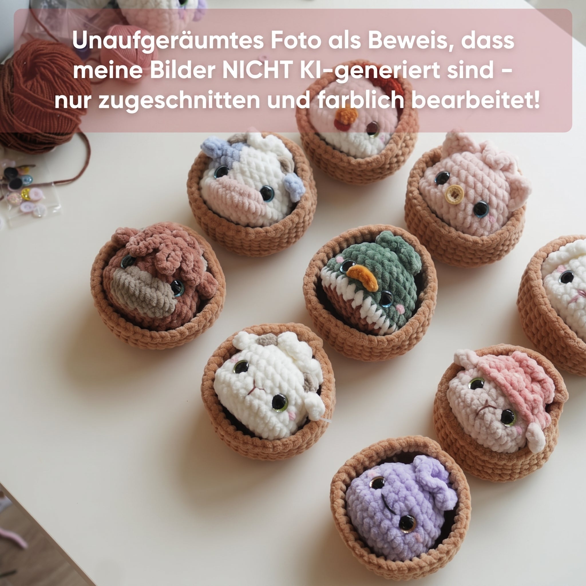 Bauernhoftier-Dumplings Häkelanleitung ohne Nähen